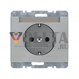 Berker 47387004 K5 SCHUKO-розетка  16А, безопасная для тедей,цвет: благородная сталь