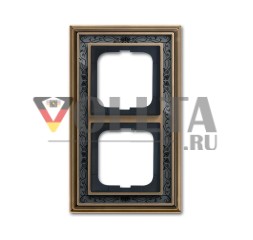 Busch-Jaeger 1722-843 рамка крышки, 2-сторонняя рамка античная латунь декор антрацит