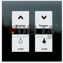 MDT RF-GTA4S.01 KNX RF+ Радио стеклянная клавиша четверная Plus с приводом цвет: черный