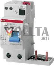 ABB Stotz-Kontakt DDA202 A-25/0.03 AP-R, R Блок FI для S202 2P, тип A, 25A, 30мА, кратковременная задержка, 2CSB202401R1250